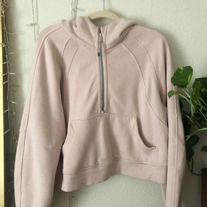 Lululemon Scuba Half Zip Cropped Sweatshirt Size M/L Pink Mist